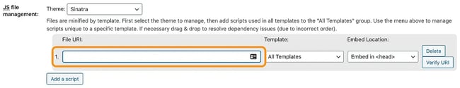 the settings page in the w3 total cache plugin