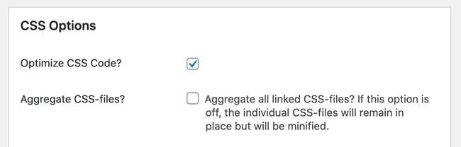 the settings page in the autoptimize plugin