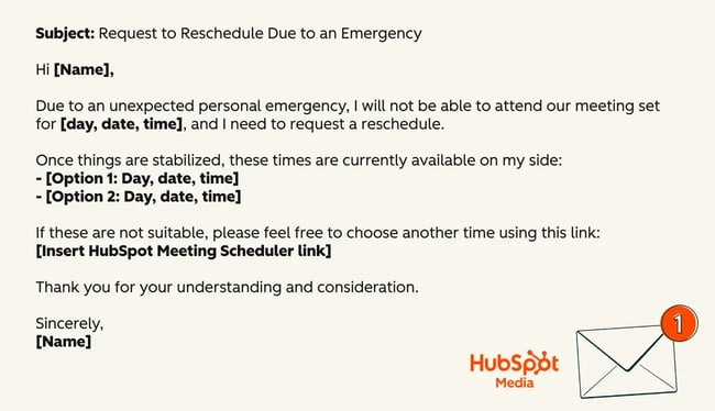 reschedule meeting, emergency reschedule