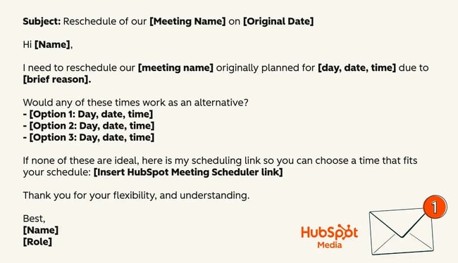 reschedule meeting, general business meeting rescheduling