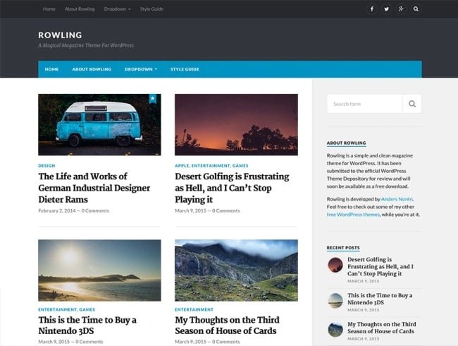 Rowling responsive WordPress Theme