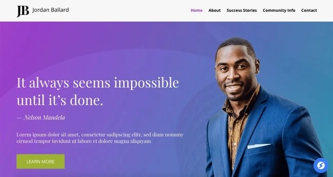 Motivational speaker website demo of free responsive WordPress theme Suki