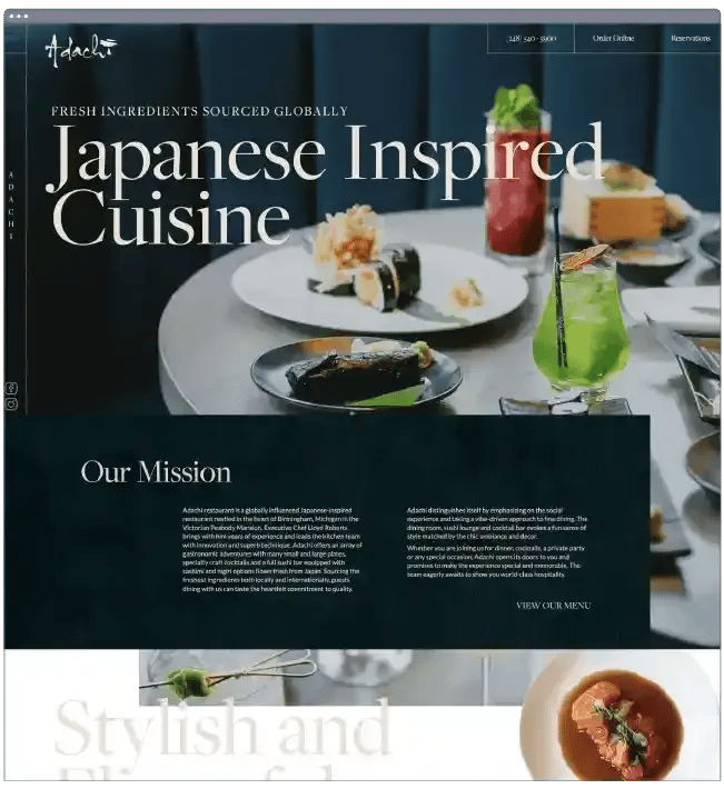 restaurant website templates adachi