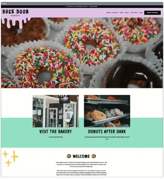 restaurant website templates back door donuts