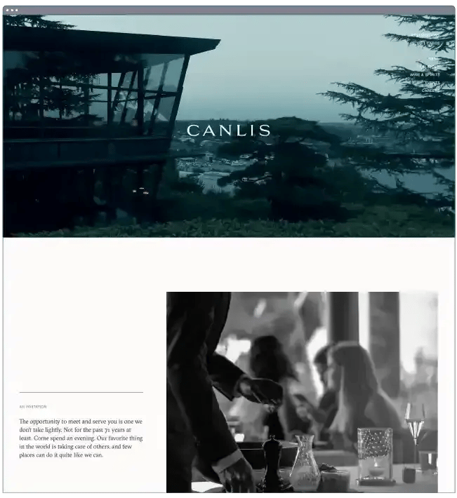 restaurant website templates canlis