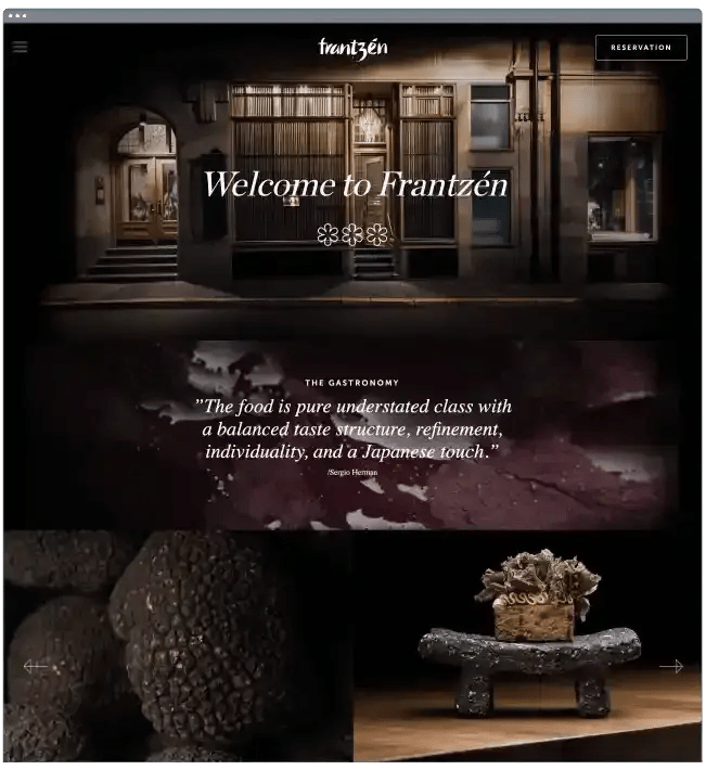 restaurant website templates frantzén