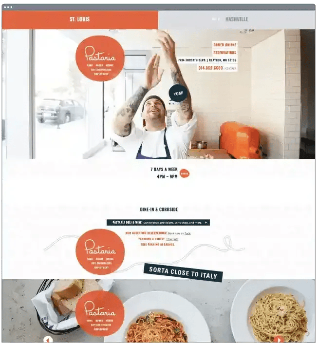 restaurant website templates pastaria