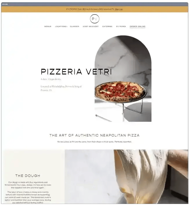 restaurant website templates pizzeria vetri