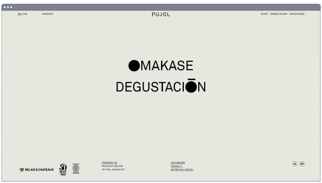 restaurant website templates: pujol