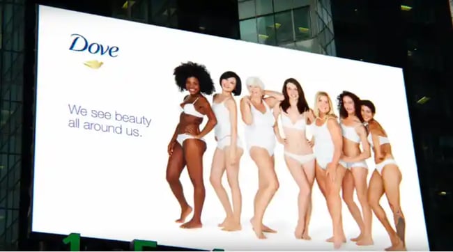 Dove body positivity billboard
