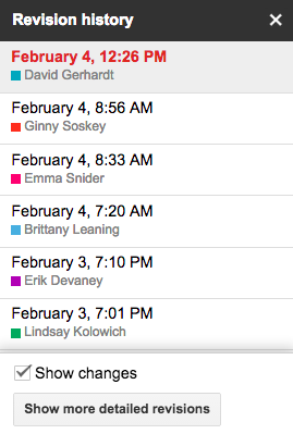 google drive revision history