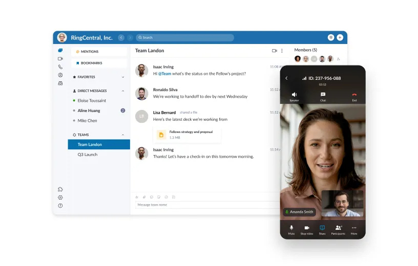 screenshot of a softphone