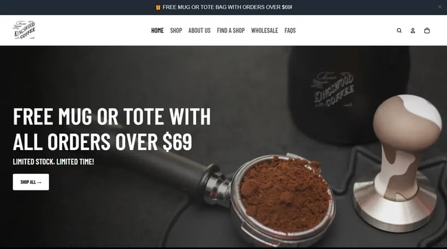 rival bros. coffee shop website design