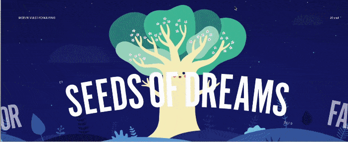 Robin Mastromarinos site uses the web design trend of drag interaction.