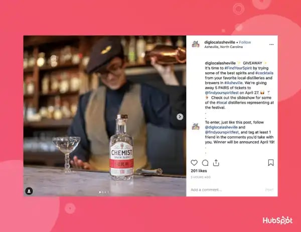 Dig Local Asheville Instagram giveaway.