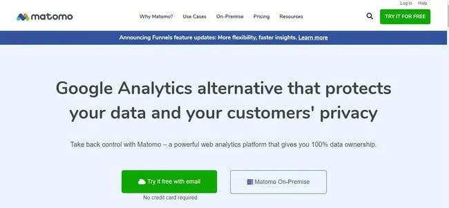 SaaS website design inspiration - Matomo