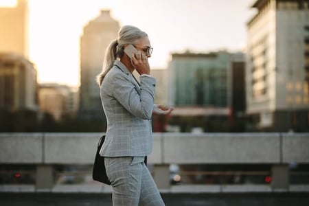 Sales rep using closing phrase on the phone with a prospect