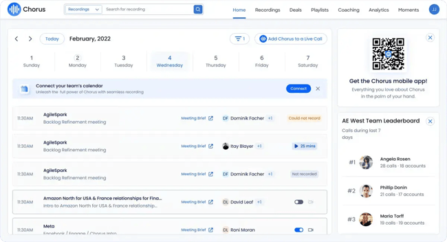 sales coaching, chorus by Zoominfo