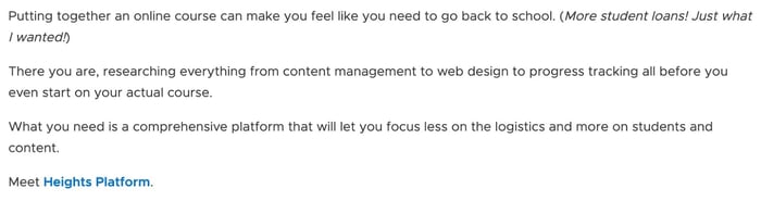 Heights Platform sales copy