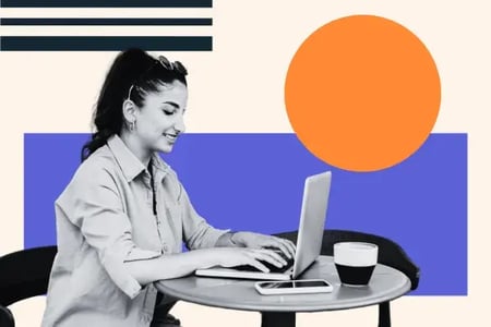 woman uses a sales dashboard