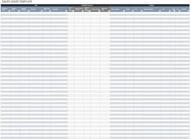 sales goal tracker leads spreadsheet with contact history