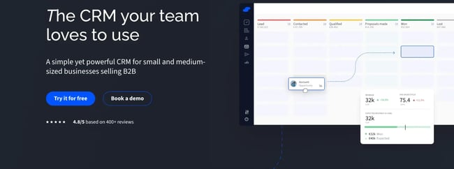 sales management software Salesflare CRM dashboard