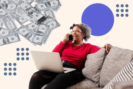 woman uses sales mirroring techniques on the phone