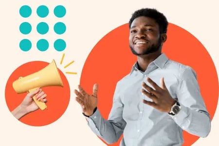 man doing sales presentation