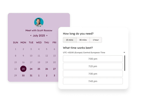 HubSpot CRM meeting scheduler for real estate