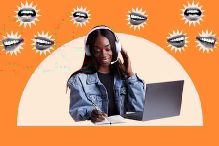 salesperson using a sales script with a prospect