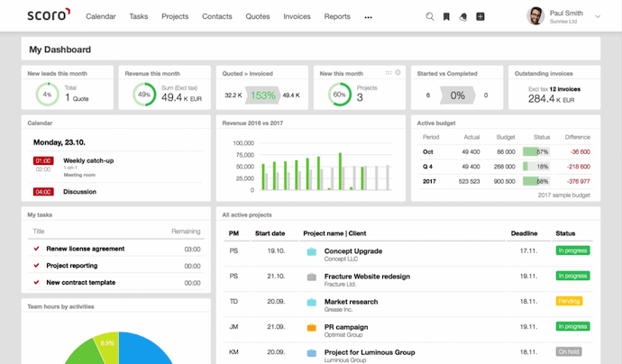 Scoro time tracking app