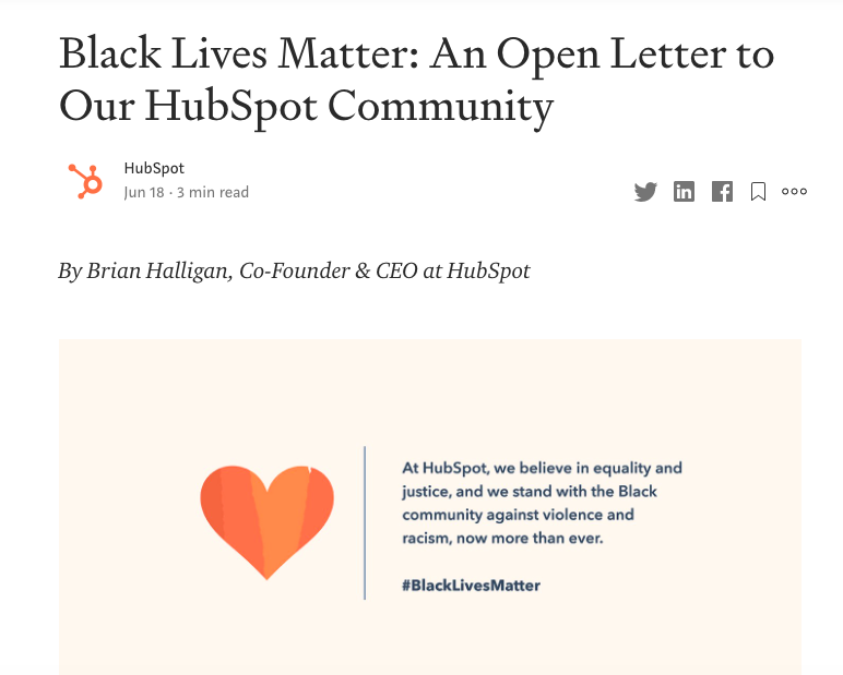 Black Lives Matter: An Open Letter to Our HubSpot Community on Medium