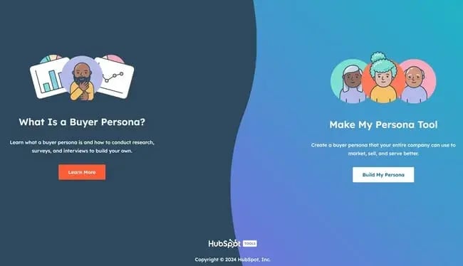 screenshot of hubspot’s buyer persona generator