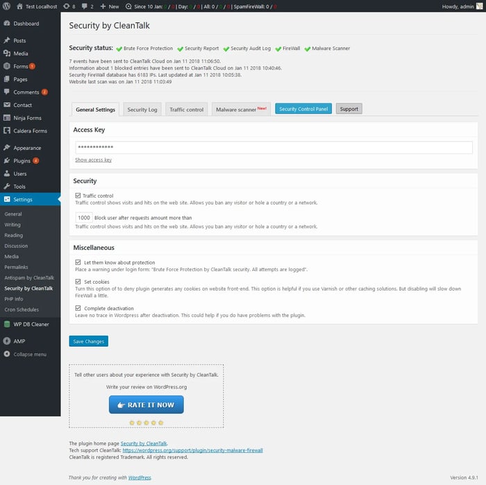 Security & Malware scan plugin