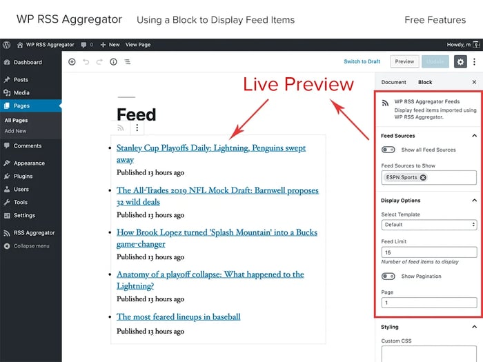 WP RSS Aggregator Auto Blogging WordPress Plugin