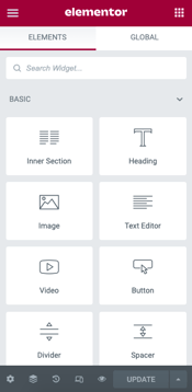 elementor wordpress: How to use Elementor with WordPress — search bar for widgets in Elementor dashboard