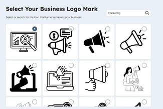 selecting a business logo mark in hubspot’s logo maker