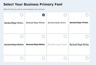 selecting a primary font in hubspot’s logo maker