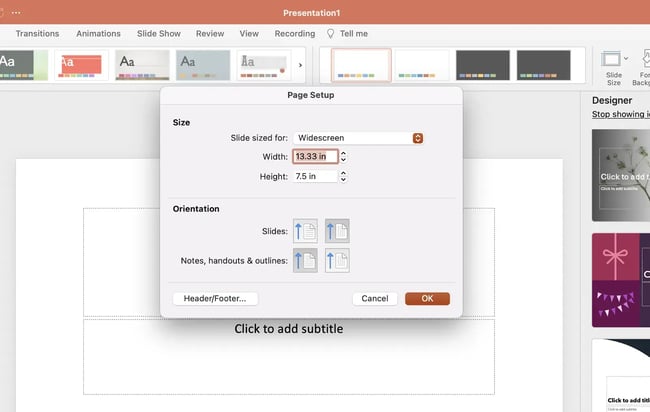 selecting the widescreen in powerpoint   how to create an infographic in powerpoint