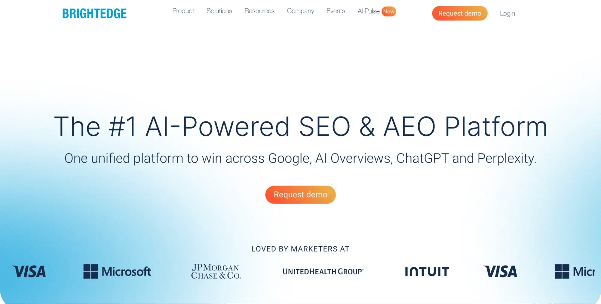 BrightEdge is an enterprise SEO platform that has expanded into AI search tracking, offering features such as AI Overview monitoring, content recommendations, and large-scale keyword analysis.