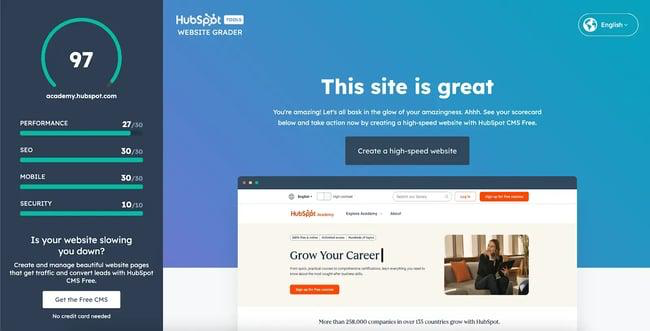 seo challenges, hubspot website grader tool showing users how they appear in search