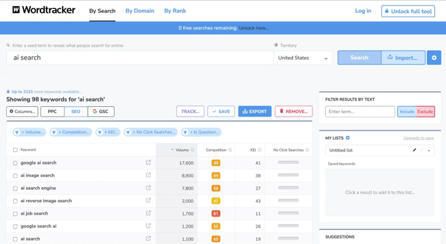 seo keyword research tools, wordtracker