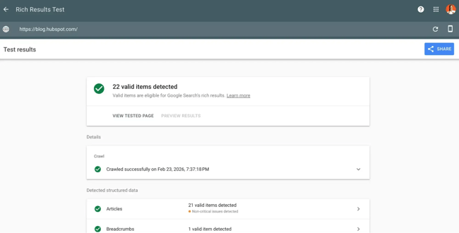 seo site analysis software, Google Rich Results Test