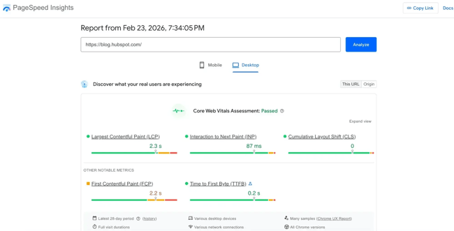 seo site analysis software, google pagespeed insights