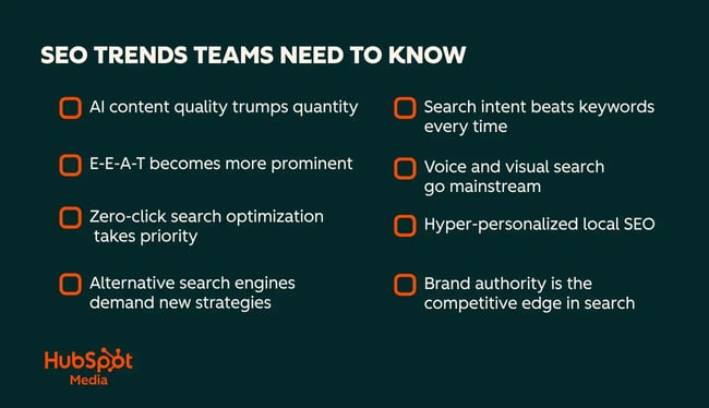 seo trends checklist infographic