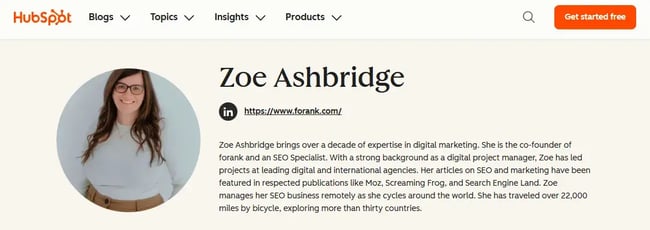 seo trends, screenshot of an author bio, an seo trend for 2026 and beyond to help ai search and traditional search.