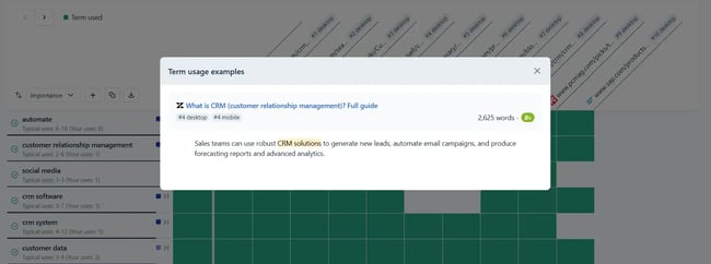 seo writing - clearscope term usage examples