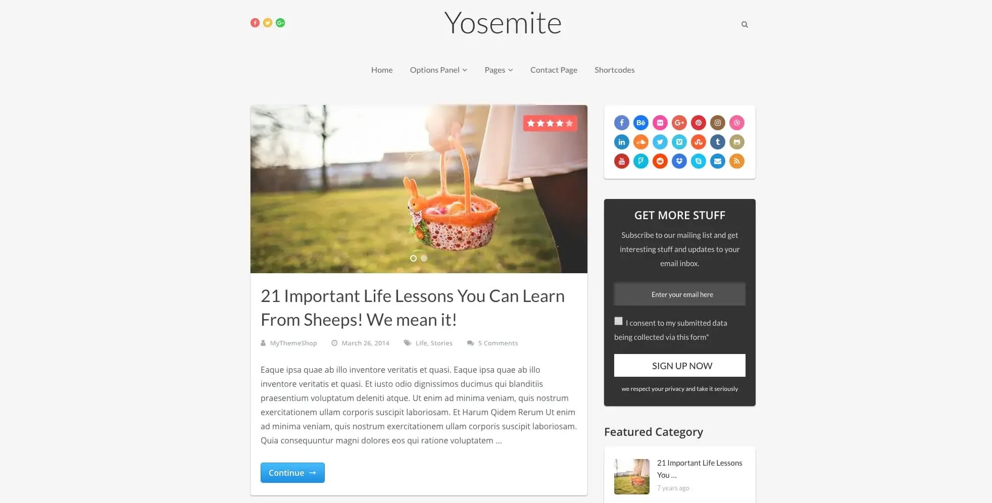 demo of an seo optimized wordpress theme: yosemite