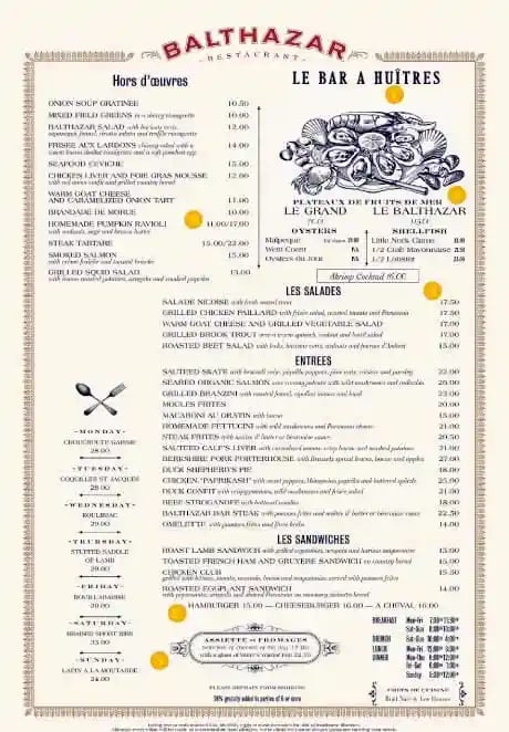 serial position effect examples: restaurant menus