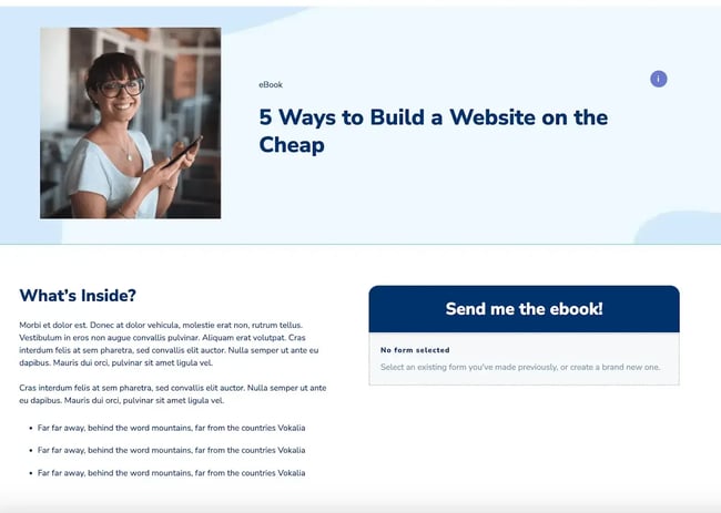 session landing page template, hubspot